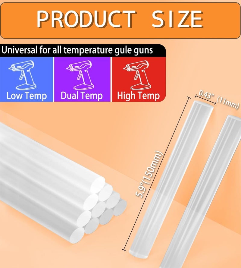 EASYTOO Crystal Clear Full Size Hot Glue Gun Sticks, 50 Pack, 0.43x6 Inches, Compatible with Most Glue Guns, Multipurpose for DIY Art Craft General Repairs, Home Decorations and Gluing Projects… - Image 2